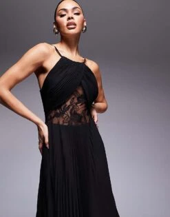 Forever New Lace Insert Maxi Dress In Black For Women -Layered Dress 207706973 4