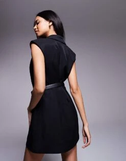 Forever New Belted Tailored Mini Dress In Black For Women 9 Forever New Belted Tailored Mini Dress In Black For Women -Layered Dress 207706998 3