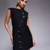 Forever New Asymmetric Hem Mini Dress In Black For Women -Layered Dress 207707037 1 black
