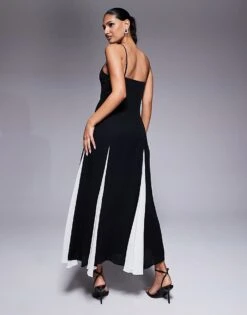 Forever New Contrast Maxi Dress In Monochrome For Women -Layered Dress 207707057 3