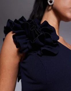 Forever New One Shoulder Flower Detail Maxi Dress In Navy For Women -Layered Dress 207707152 4