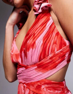 Forever New Petite Rosette Maxi Dress In Red Floral For Women -Layered Dress 207709576 4