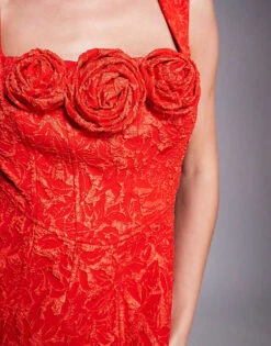 Forever New Petite Rosette Jacquard Structred Mini Dres In Red For Women -Layered Dress 207709603 4