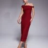 Forever New Petite One Shoulder Midi Dress In Wine For Women -Layered Dress 207821786 1 wine