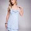 Forever New Petite Rosette Jacquard Structred Mini Dress In Dusty Blue For Women