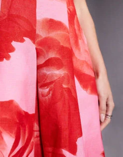 Forever New Petite Structured Maxi Dress With Pockets In Bright Pink Floral For Women Bright Pink Rose -Layered Dress 207821829 3