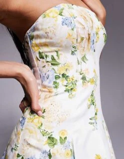 Forever New Stuctured Midaxi In Yellow And Green Floral For Women -Layered Dress 207822870 3