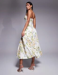 Forever New Stuctured Midaxi In Yellow And Green Floral For Women -Layered Dress 207822870 4