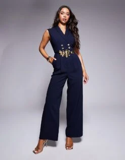 Forever New Jumpsuit In Navy For Women -Layered Dress 207822895 1 navy 1