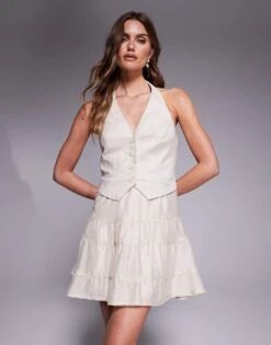 Forever New Tuxedo Mini Dress In Stone For Women