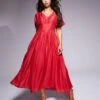 Forever New Puff Sleeve Maxi Dress In Red For Women