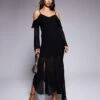 Forever New Ruffle Maxi Dress In Black For Women -Layered Dress 207822968 1 black