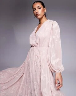Forever New Belted Textured Maxi Dress In Pink For Women