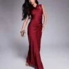 Forever New Drape Satin Slip Dress In Wine For Women 2 Forever New Drape Satin Slip Dress In Wine For Women -Layered Dress 207823031 1 wine