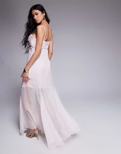 Forever New Sheer Maxi Dress In Powder Pink For Women Blush -Layered Dress 207823093 4